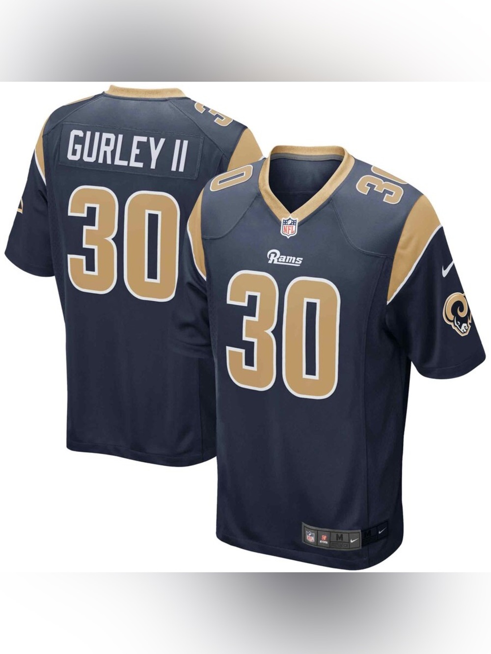 NFL Los Angeles Rams Gurley II Navy and Gold Team Replica Jersey Collar - XXL